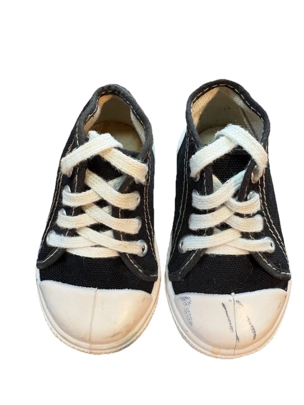 Cradle Jumpers Vintage Canvas Lace-Up Sneakers Black & White Size 2